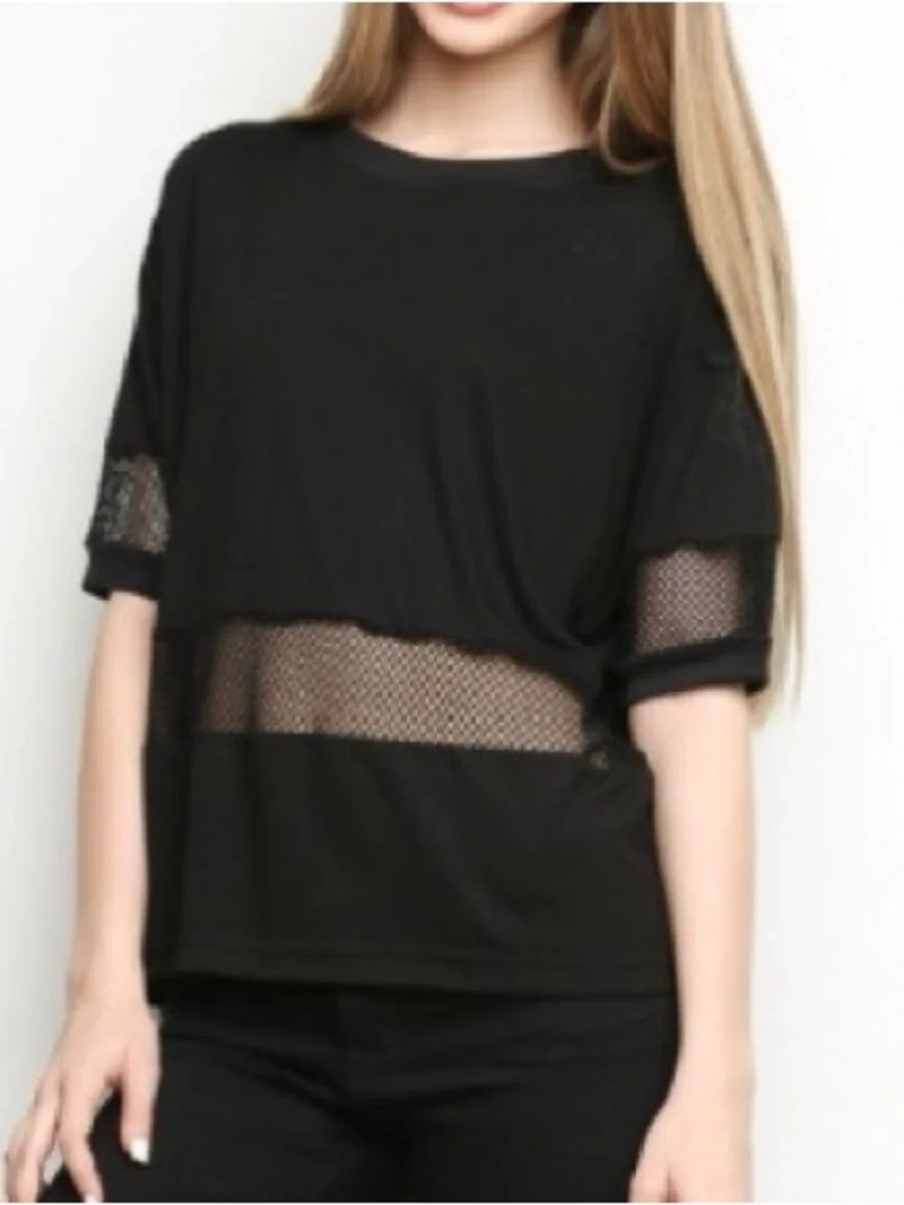 Brandy Melville Mesh Panel Top - Picture 2 of 3